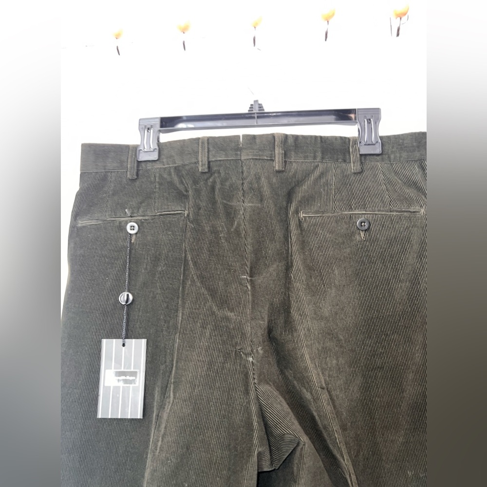 Ermenegildo Zegna Green Corduroy Straight Leg Pants, Size 34 R, NWT - Picture 4 of 5